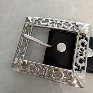 Women's Miss Me Black & Silver Belt Size Large